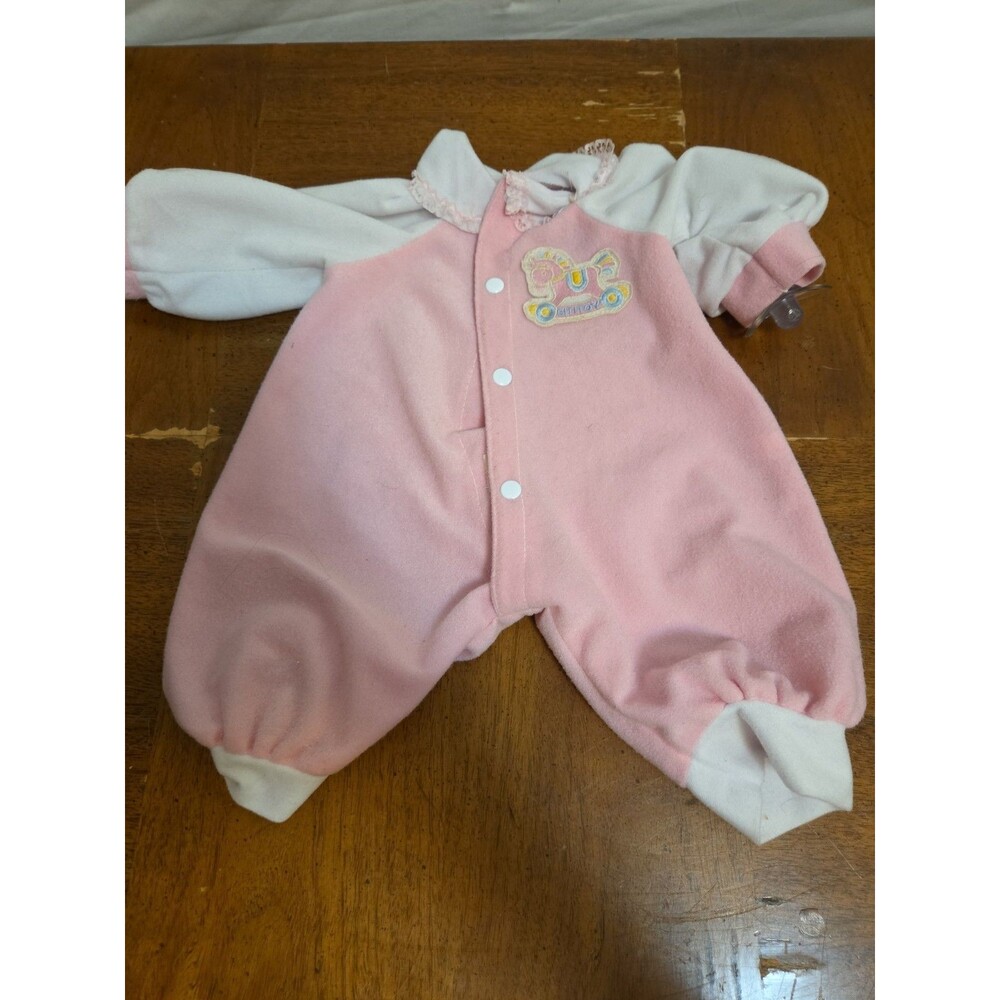Cititoy Romper Pink White Doll Clothes Attached Pacifier 1980s Vintage